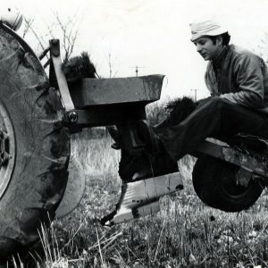 04-10-1974 Tim Smith pictured on the planter at the Don Smith Farm as he completed a 14,000 tree job-0001