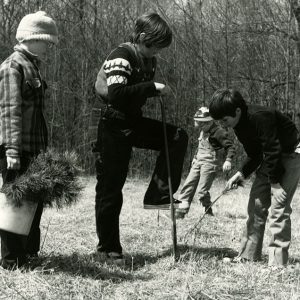 04-12-1975 Mark Ahler,Chris Perrin,David DeVine, Joe Stahl,Troop 155 at Mansfield OSU completed a planting job-Website