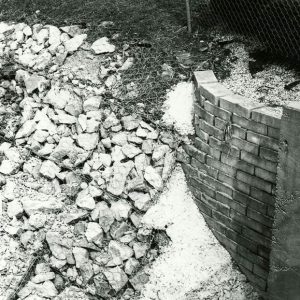 04-23-1981 Close up of rock filled wire backets called gabions. Lexington Villiage-website