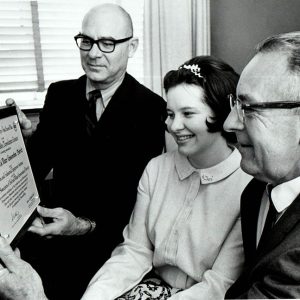 04-24-1969 Roger Morrow-Nancy Cook-Earl Hetrick RSWCD national award for excellent newsletter-website