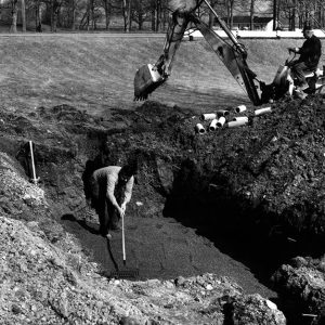 04-29-1967 Construction of cess pool leach bed SR13 S. of Bellville owner Hamilton and contractor Werner (photo by R. Mills)-website