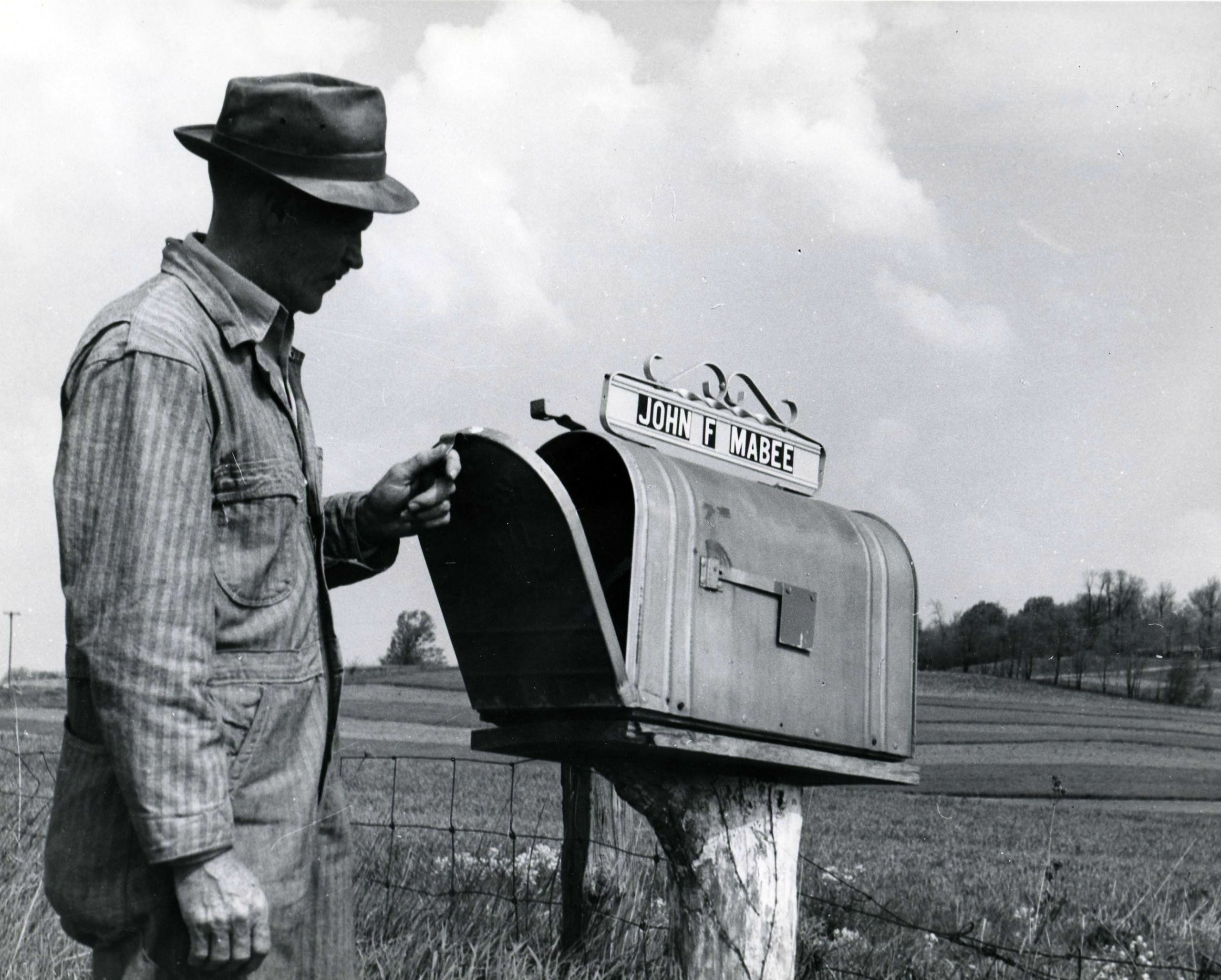 John Mabee checking the mailbox at his farm on Pleasant Valley Road in Lucas and Monroe Township on May 5, 1968. Information verified by his grandson, John Mabee.