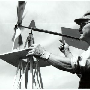 06-03-1974-Ray Scott-With his model windmill at farm near Lucas-0001