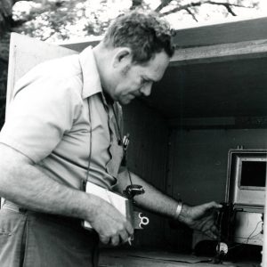 06-07-1973 Texter Hicks checks the Clear Fork at Butler on 95 U.S. Geol survey-0001