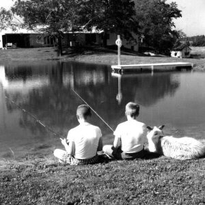 06-22-1964 Julius Clabaugh farm 2 boys fishing-website