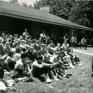 06-24-1965 George Griffith discussing rabies with 4-H summer campers at the Richland Rural Life Center-website