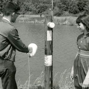 06-24-1967 Rural Life Center. Tom & Bonnie Mills demonstrating pond safety kit-website