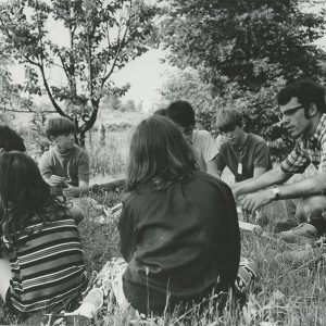 06-30-1971 Instructor Tom Mills completes explanation of forest ecolgy to a group of 4-H campers at the Rural Life Center-website