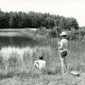 07-15-1975 Edward Stewart & Tod Mills fishing for bass & bluegill on the 4-H camp property at RLC#1-website