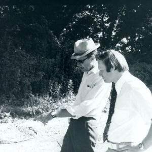 07-21-1975 Dean Swigart. Charles Pscholka, Lexington Village Administrator. Pond site Look-see-website