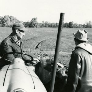 10-13-1965 Camp Avery Hand contour furrow layout for tree planting. L-R-Bob Eholt,D.Swigart-website