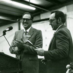 11-10-1980 Harvey Yost presents John sherrick with Conservation Award-website