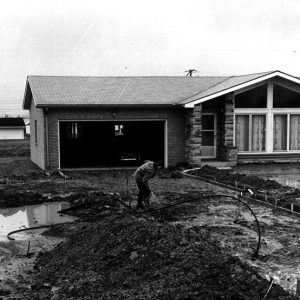 11-11-1966 Urban drainage problem G. Hunt residence Lexington-Springmill Road (photo by R. Mills)-website