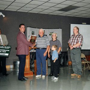 2000 Cooperator of Year. Charles Winger,Dale Hulit presents to Kent Adams#2-website