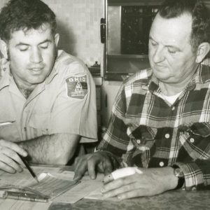 Ohio Division of Forestry Employee Consulting with Man (photo by Robert Mills)