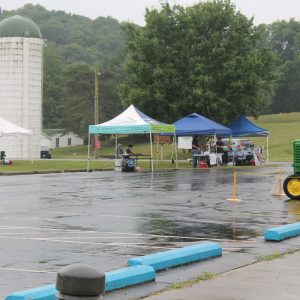 Malabar Farm – Visitors center parking lot with booths