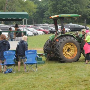 Wagon ride with visitors (2)