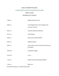 Envirothon Schedule