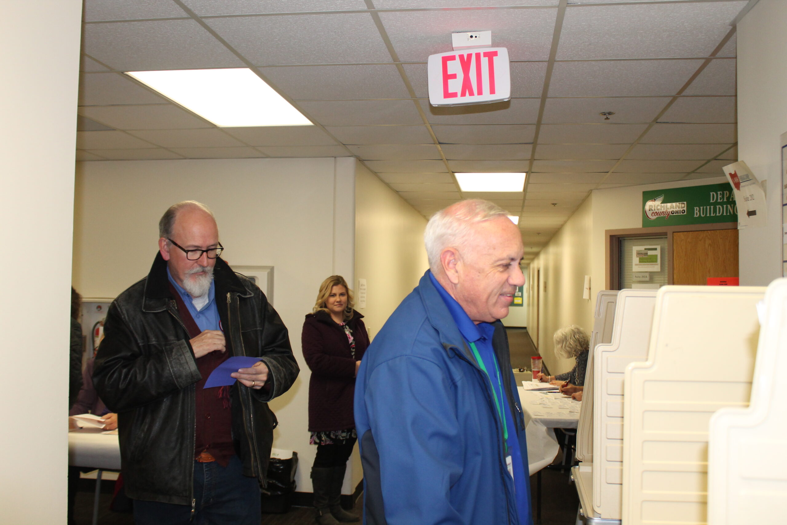 Grove, John Farm Credit Mid-America at voting booth; McClintock, John standing behind him