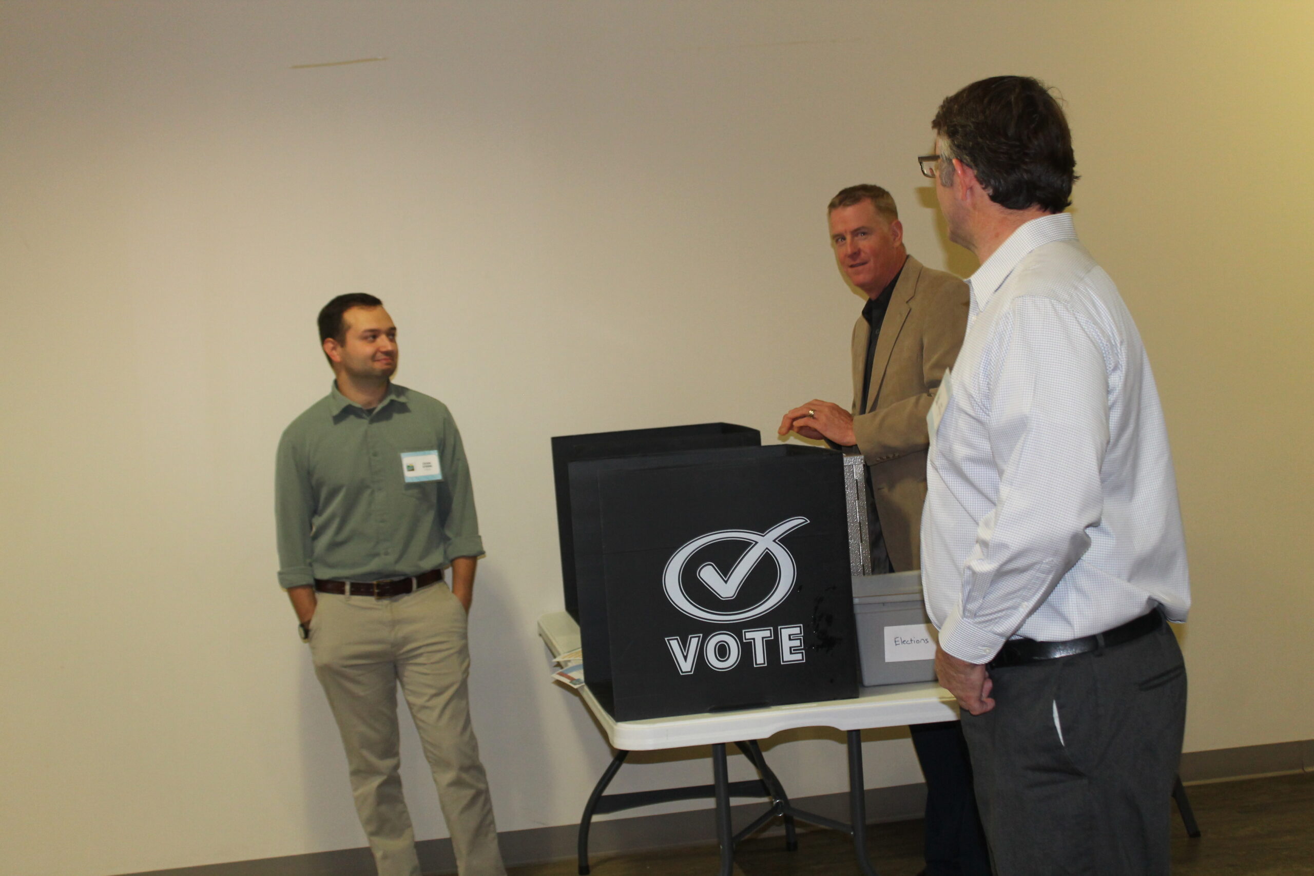 L to R Stern, Evan SWCD Tech; Holmes, Tom ODA; Christian, Matt SWCD Director