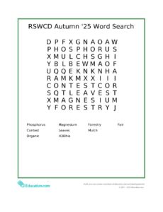 Autumn 25 Answers Word Search