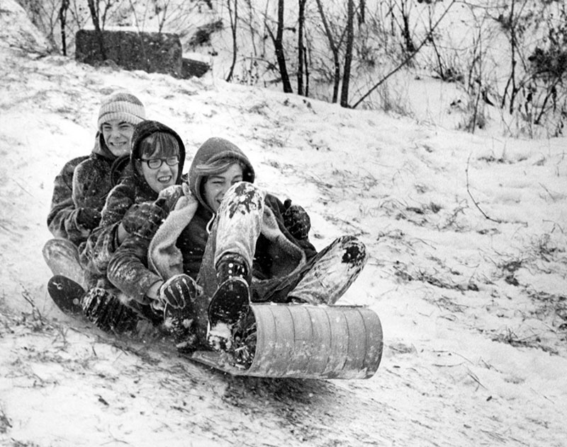 Three boys on a toboggan
Photo ID#: PL136