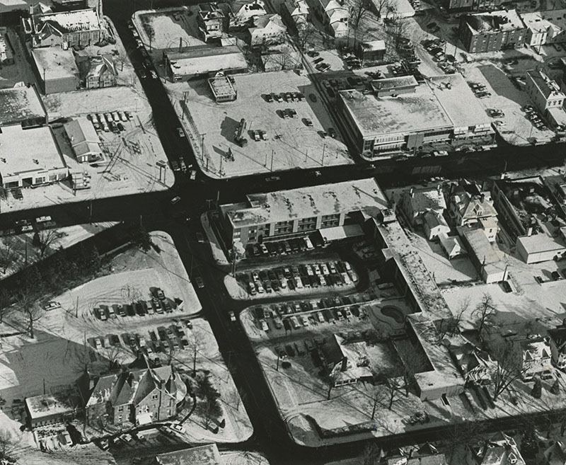 January 23, 1972
Triangular corner at Marion and Sturges
Area where buildings are to rise this year
Photo ID#: AE90