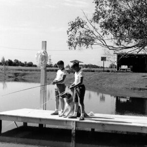06_22_1964_David_Hoover__Chris_Claybaugh____dog_Princess_s_as_they_fish_at_Julius_Claybaugh_Farm_in_Sharon_Twp_website-2946