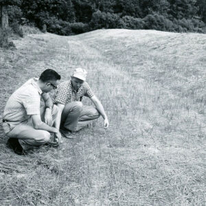 08_25_1966_Mark_Spray_WUC__Lavern_Feusner_Cons_Agron._Use_of_mulch_net_holding_straw_in_place_in_new_waterway_seeding._Morgan_SWCD_website-1400