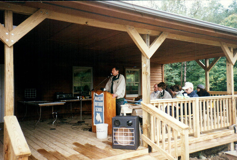 September 28, 1996
Field Trip Center Dedication at Mohican Outdoor School
Ron Reed at the podium 
Photo ID#: E306