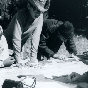 10_17_1970_Bill_Brooks__Dave_Perl__Norm_Phalor__Ed_Brads_adult_._Forest_Leaf_Identification_at_Camp_A._Hand.T121._TSI_Day_1_website-5522