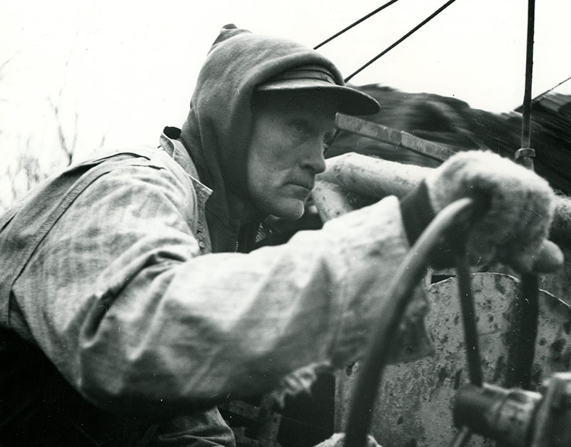 December 16, 1965
Ed Allgire (tile drainage contractor)
At the sight bar as he installed tile on the Nina Reed Farm
Photo ID#: A769