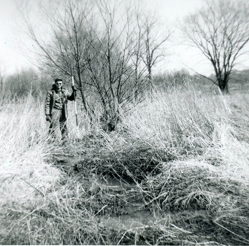 Dean Swigart surveying at the Bill Marlow Farm
Photo ID#: RSWCD161