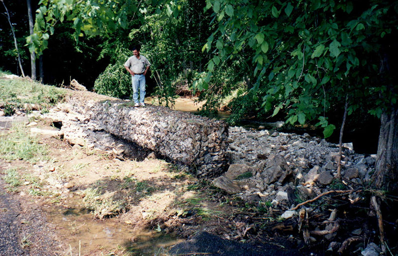 Rock Gabions steel road repair from flood
Photo ID#: A142